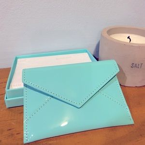Tiffany & Co 1837 Patent Leather Snap Envelope Card Case in Tiffany Blue